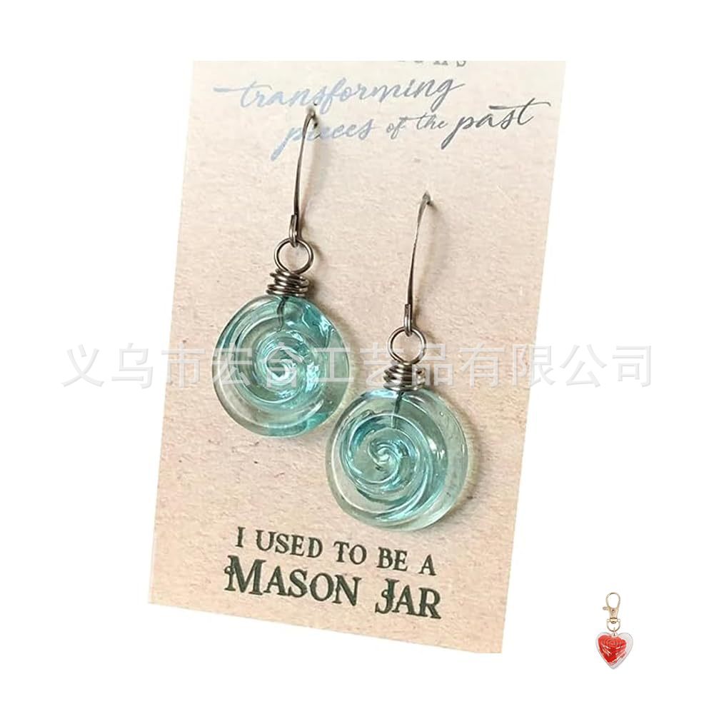 [Recycled Glass Spiral Earrings ]