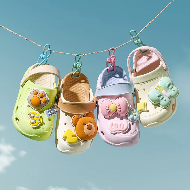 Бант детские тапочки для девочек Летний мультфильм милый ребенок пещерные туфли нескользящие ванная комната сандалии пляж для мальчиков