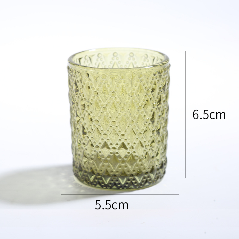 Vaso de vela de vidrio en relieve en el lugar Vaso vacío Vaso de candelabro transparente Vaso de candelabro Vaso de candelabro Vaso de candelabro