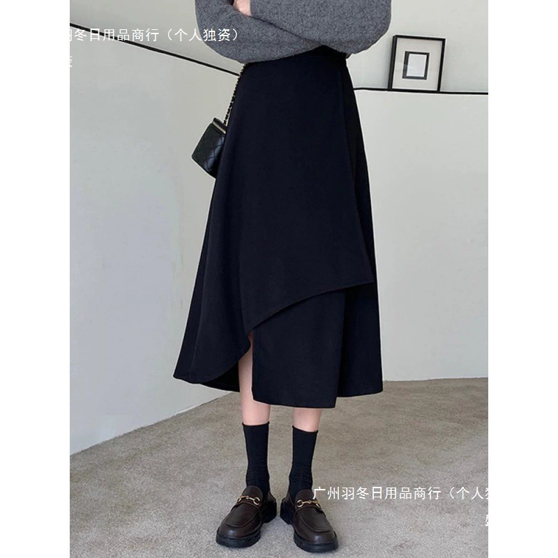 Черная юбка нестандартной формы для миниатюрных женщин, новинка 2024 года, летняя юбка-зонтик с высокой талией, юбка-зонтик, закрывающая бедра, весна