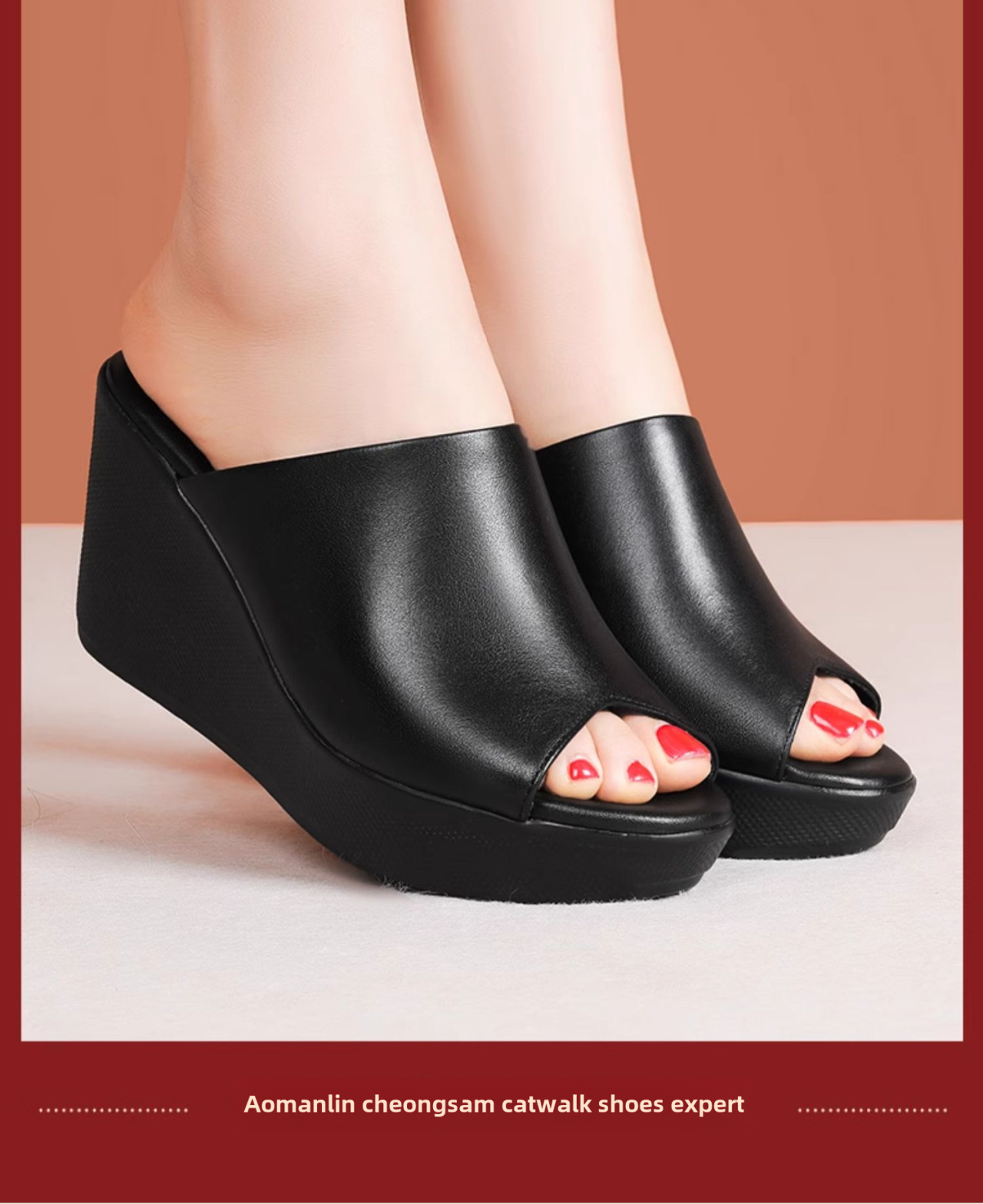 plus Size Women's Peep Toe Wedge Sandals European American Style Roman Summer Flip Flops Outdoor Wear_vogvips.com