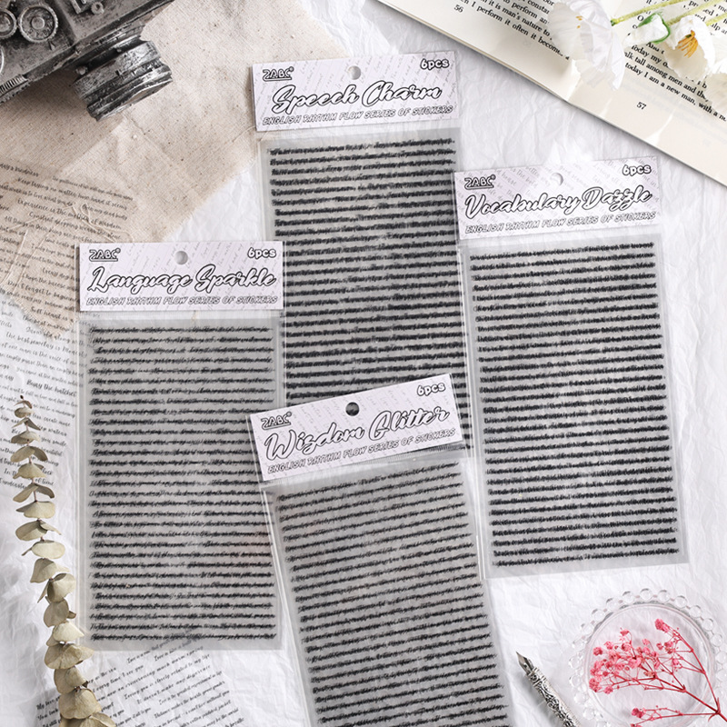 Inglés rima transparente pegatinas de mascotas impermeables diy diario decoración material base pegatinas de frases transfronterizas en inglés