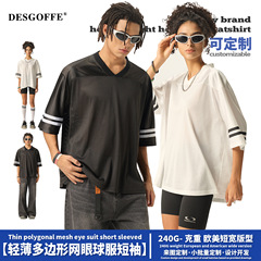 DEメンズ | 欧米の「ミレニアム風」レトロな透かし彫りvネックメンズtシャツ