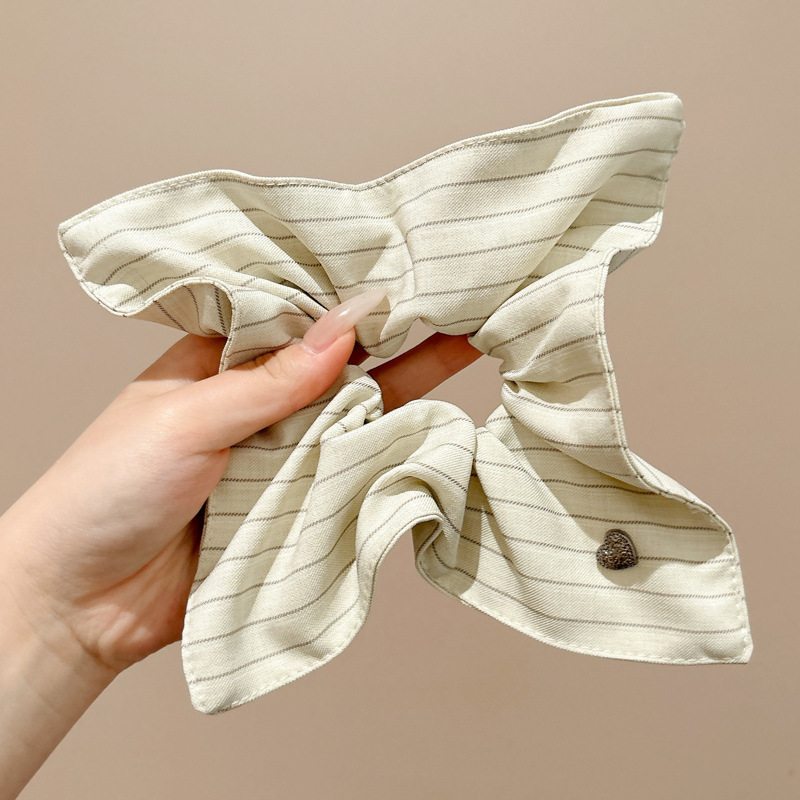 4#러브 스트라이프 - 사각 원형 오프화이트 약 22cm*22cm