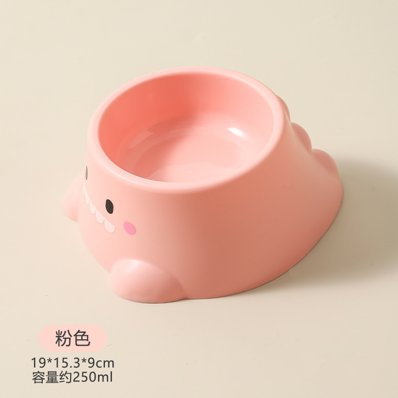 可爱恐龙宠物碗猫咪狗狗塑料不锈钢食盆猫狗粮宠物喂食碗宠物用品|undefined