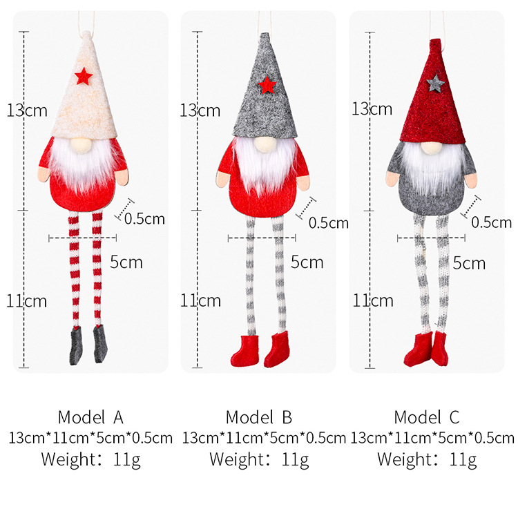 11g Weight Christmas Festival Wholesale Christmas Rudolph Hanging Legs Doll Pendant Decoration Nihaojewelry 1