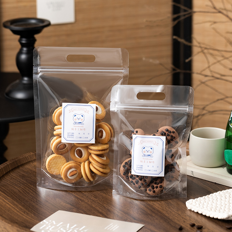 Bolsas de galletas de copo de nieve caramelo nougat toffee barco de arroz glutinoso bolsas de regalo de Año Nuevo horneado portátil sellado