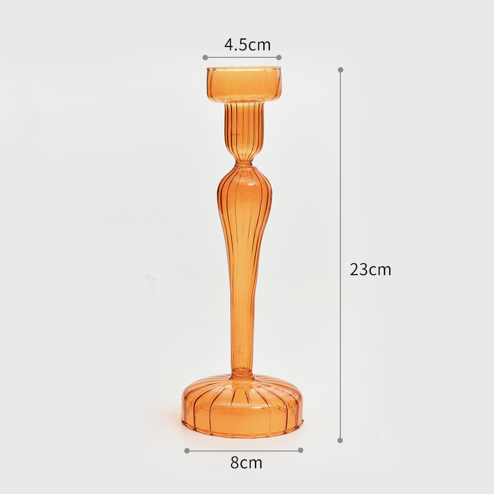A rayas creativo candelabro de vidrio de color transparente candelabro mesa de comedor decoración europea de doble uso candelabro de fábrica al por mayor