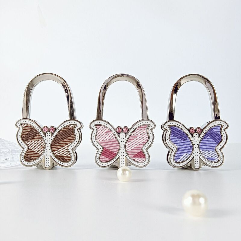 In-Stock Wholesale Hot-Selling Butterfly No-Glue Portable Table Top Bag Hook Handbag Hook Bag Hanger
