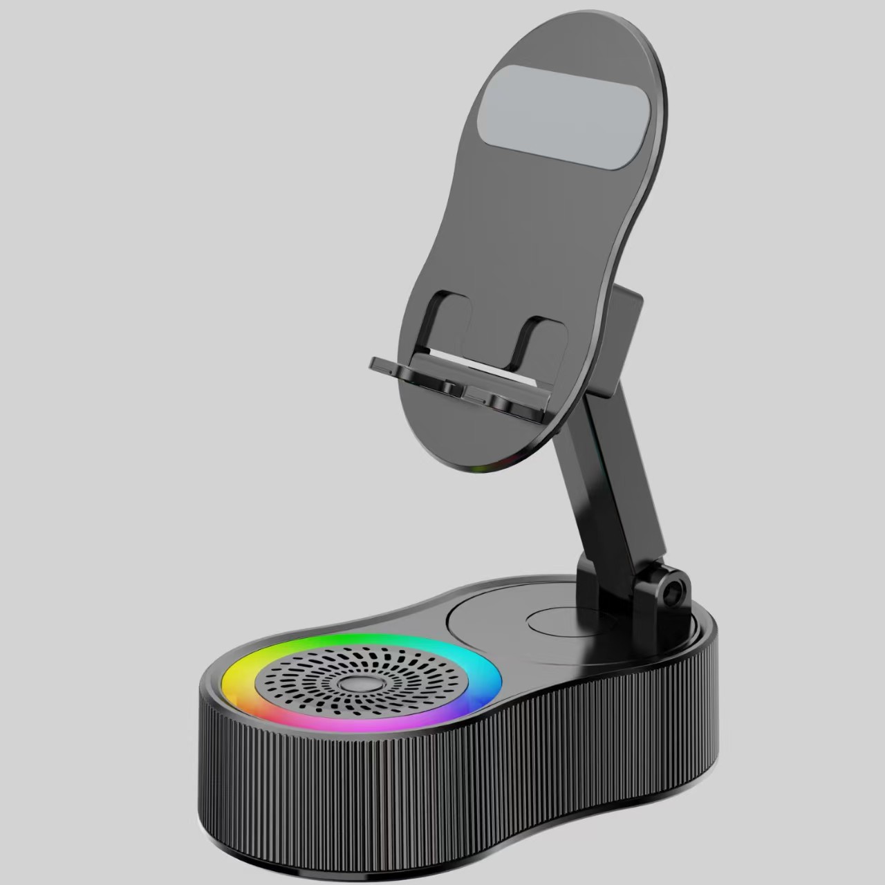 5 - en - 1 soporte de teléfono móvil de escritorio plegable con función de carga multifuncional luz de atmósfera de sonido inalámbrico