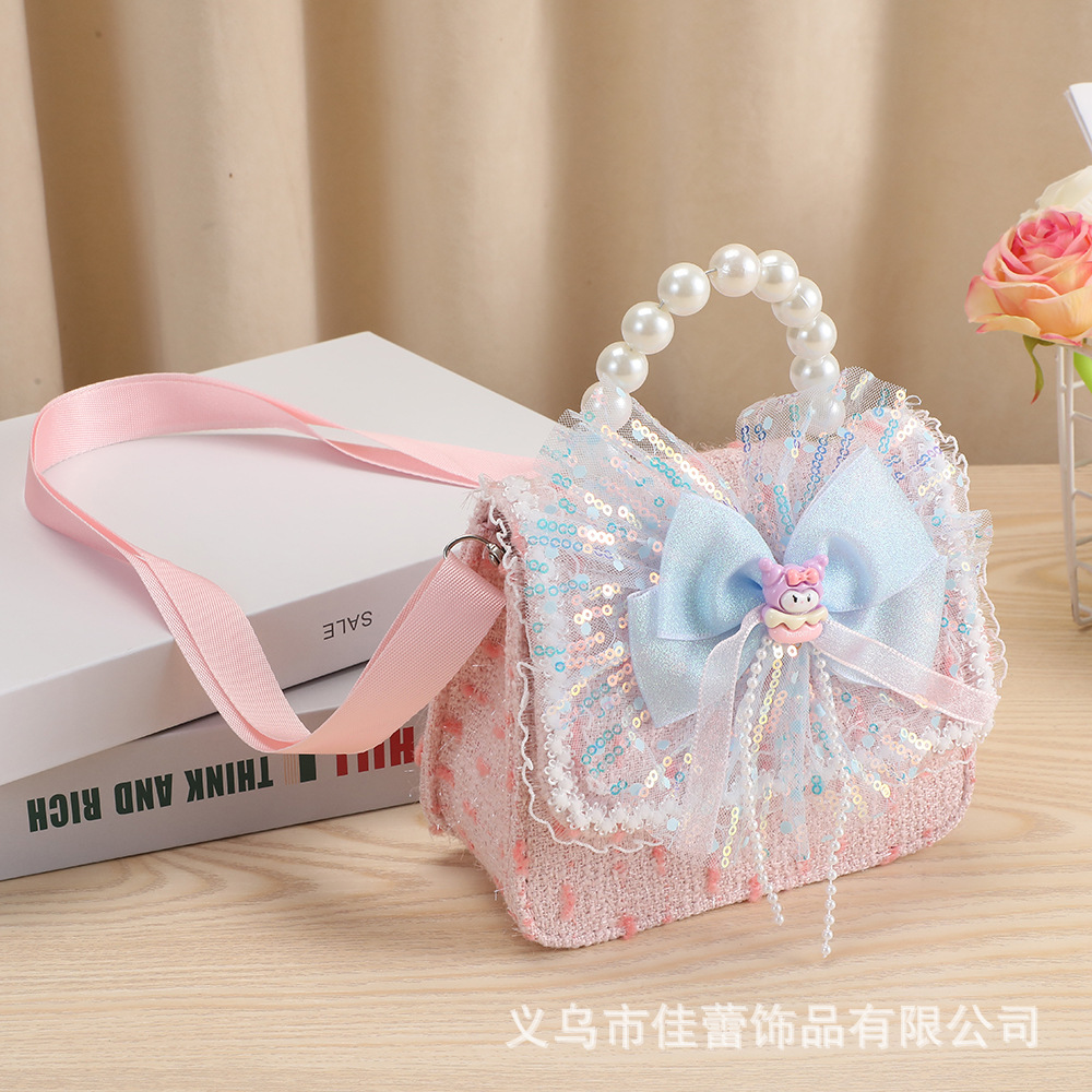 Bolsos Infantiles, Bolsos Cruzados de Moda de Verano, Bolsos de Mano con Perlas para Niñas, Bolsos de Princesa, Monederos Pequeños Estilo Chanel, Bolsos de Hombro al por Mayor