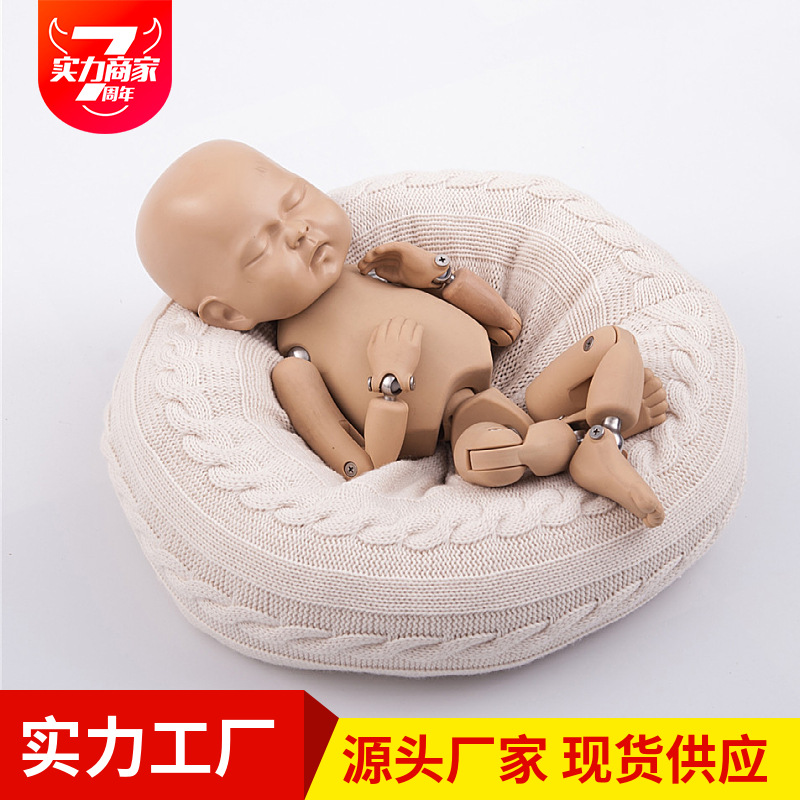 新款摄影沙发宝宝拍照造型懒人垫子白色小沙发婴儿摄影辅助床道具