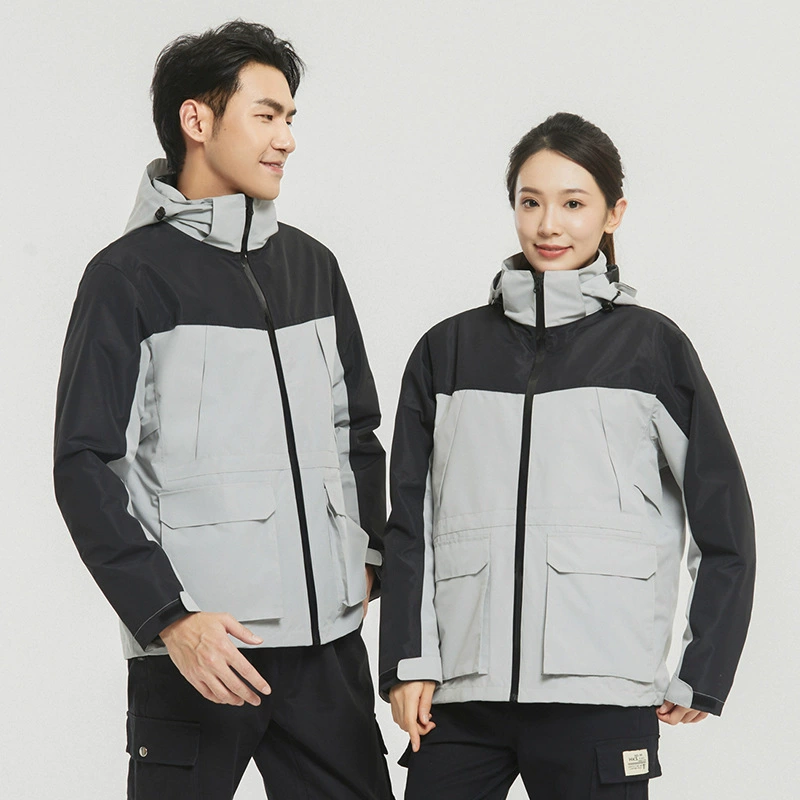 Windproof waterproof jacket, velvet removable liner, set for work, ski ski suit, increased thickness