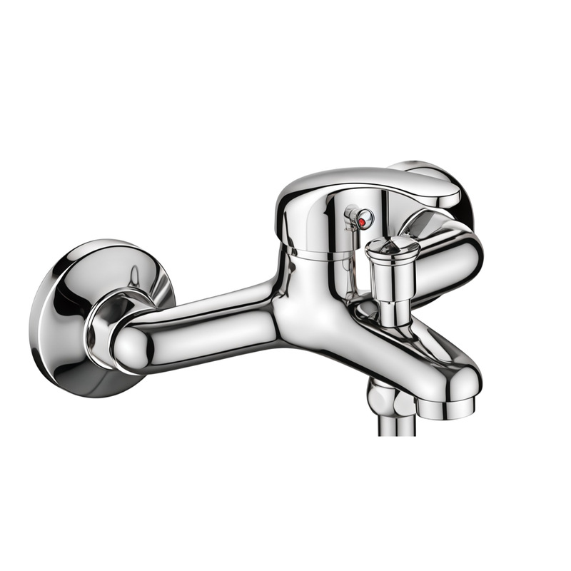 Ce Certified Copper Single-Handle Dual-Control Shower Faucet, Wall-Mounted Mixing Valve Bathtub Faucet, Hot and Cold Water Outlet