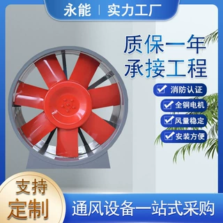HTF消防排烟风机地下室车库排烟通风机耐高温双速轴流式风机