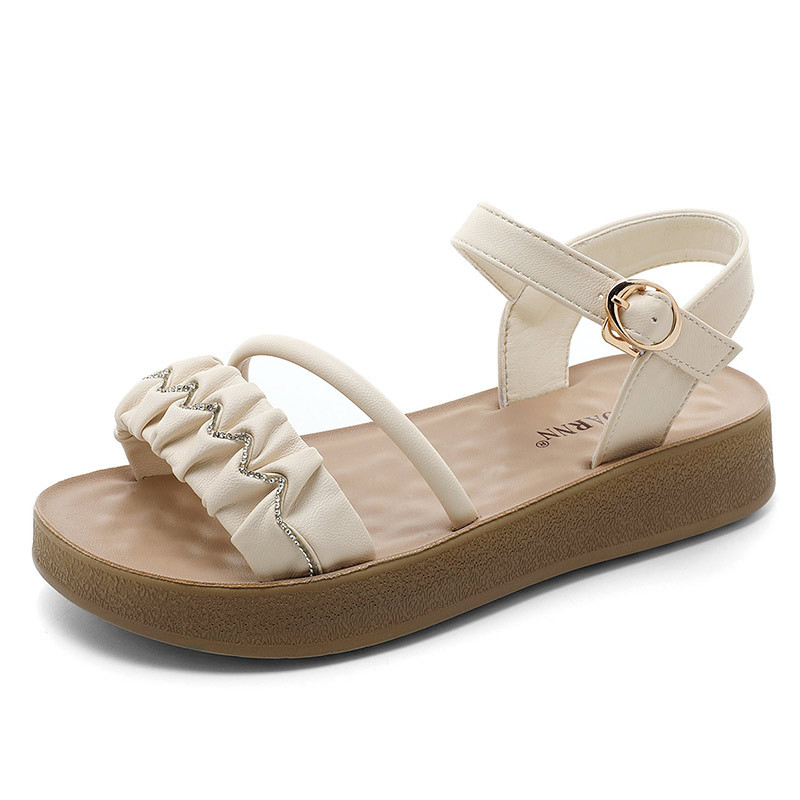 Sandalias de Mamá Cómodas para el Verano 2025, Nuevas Sandalias Modernas para Mujer de Mediana Edad, Antideslizantes, de Suela Blanda, Zapatos Planos de Tacón Medio para Mujer.