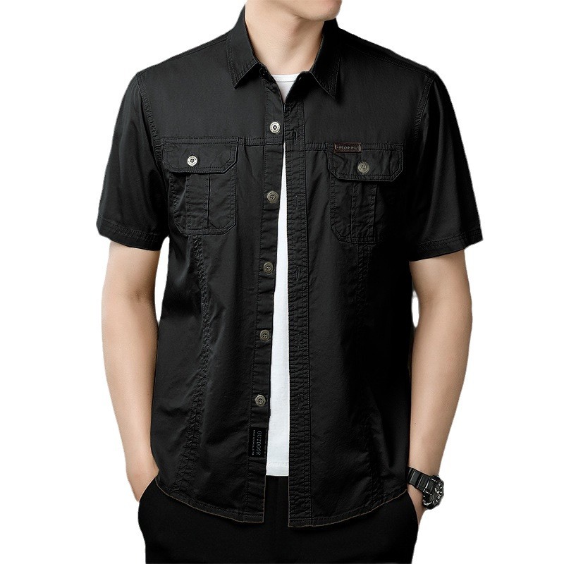 Camisas delgadas de manga corta de verano, nuevas chaquetas de hombre, chaquetas de camisa de trabajo de algodón relajadas y casuales