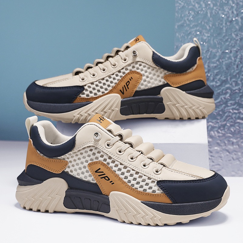 Zapatos de hombre, zapatos de malla deportiva Forrest Gump de todo fósforo de verano, zapatos de moda de suela gruesa transpirables para estudiantes jóvenes, estilo de hombre 2025 nuevo