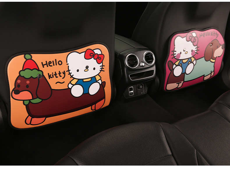Women's Cute Cartoon Kitten Car Seat Back Anti-Kick Pad Car Seat Back Anti-Fouling Pad Rear Anti-Dirty Pad