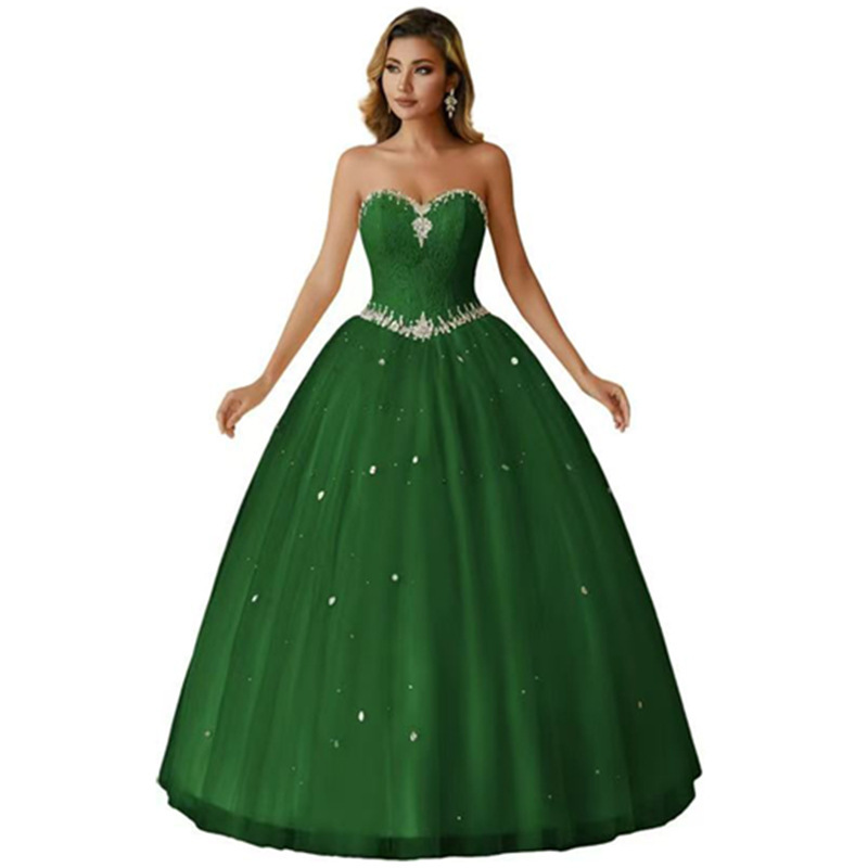 Suitable for Adult Women Special Occasion dress Strapless Chicken Heart Collar Prom dress Ceremony Party Gown