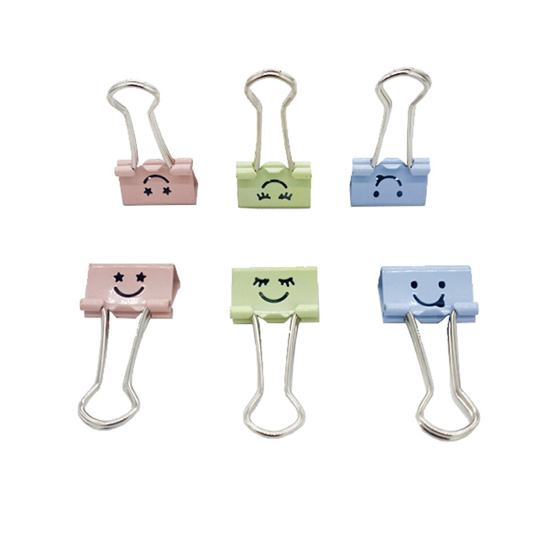 Celebridad en línea con el mismo hueco creativo broche de cola larga sonrisa carpeta de color broche de papel de papelería
