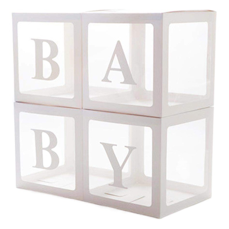 Ins Internet Celebrity caja transparente Cumpleaños de un año del bebé 26 letras graduación decoración de la boda BABY Balloon Box