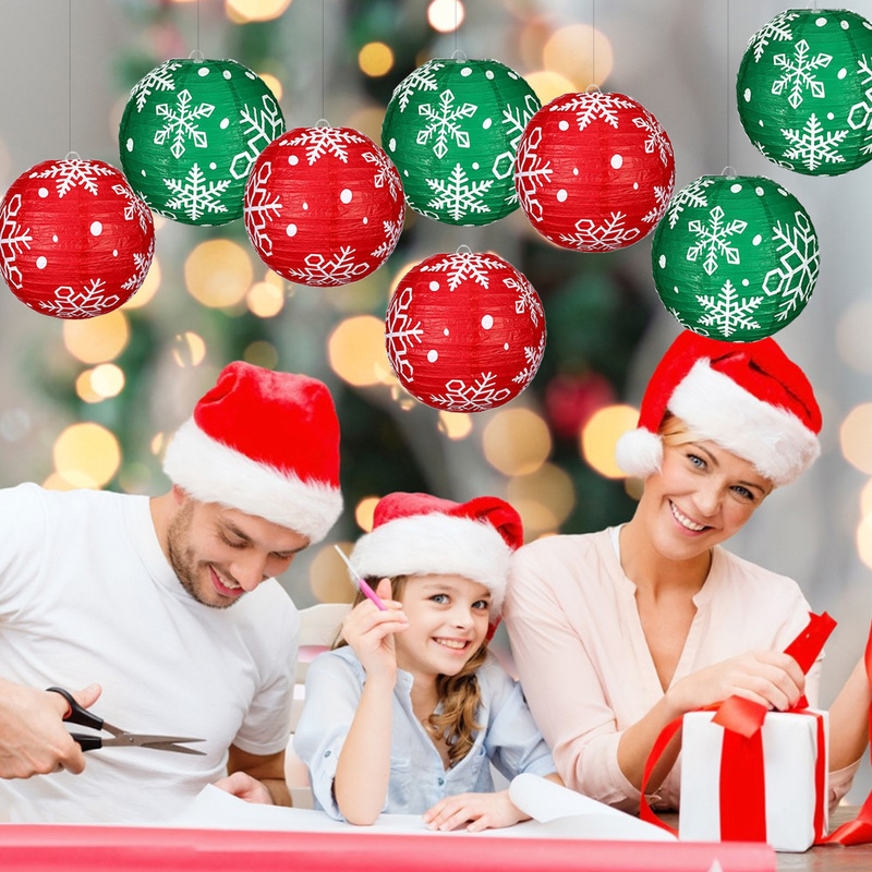 Amazon クリスマス スノーフレーク ランタン デコレーション クリスマス パーティー 吊り下げ提灯 吊り下げ装飾 ホームデコレーション用品|undefined