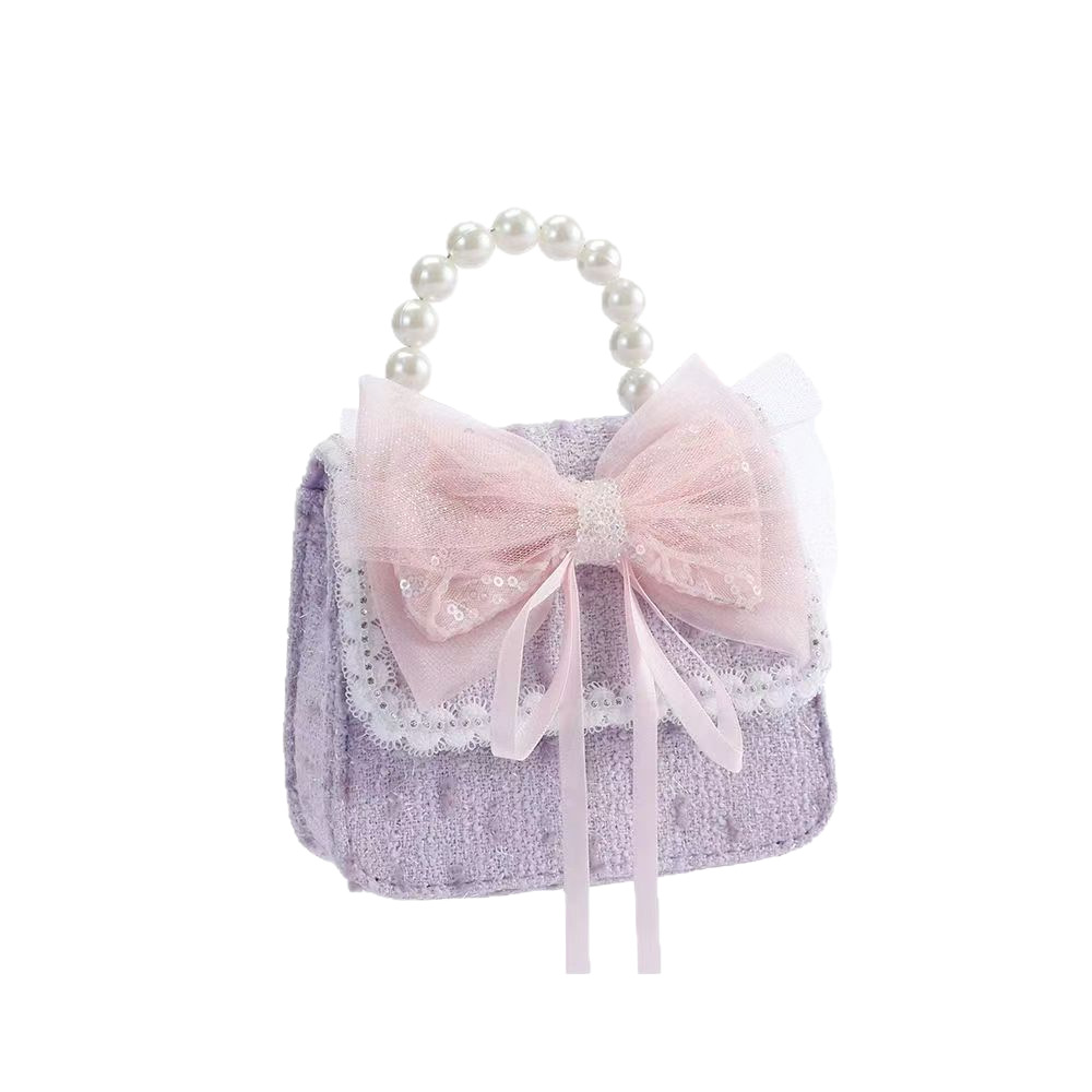Bolso de arco para niños bolso de rosa de verano bolso de mochila para chicas bolso de princesa de perla pequeña bolsa de cambio de viento fragante