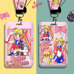 可愛卡通學生卡套帶掛繩工廠校園牌證件套公交地鐵門禁飯卡套批發