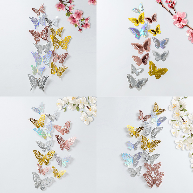 Sala de estar dormitorio decoración de pared sentido avanzado 3d simulación tridimensional imán mariposa pegatinas de pared accesorios creativos briy