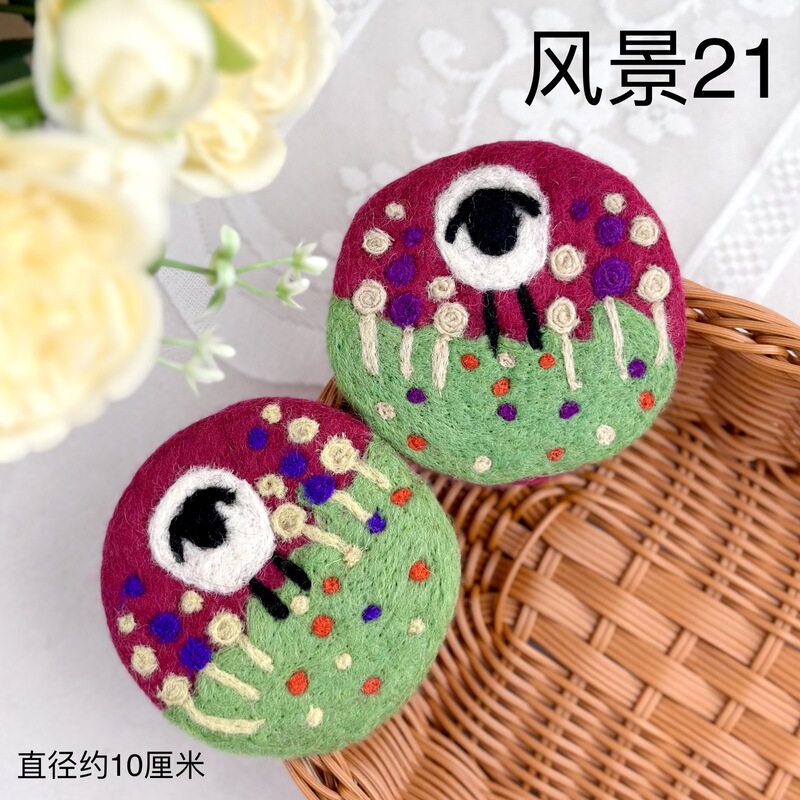 手作りウールフェルトクリエイティブ子羊風景風景絵画コースター断熱パッド装飾イン|undefined