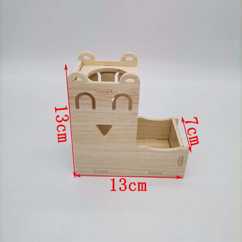 Hámster de madera suministros paisajismo hámster nido mini muebles decoración Villa madera maciza pequeña casa otoño