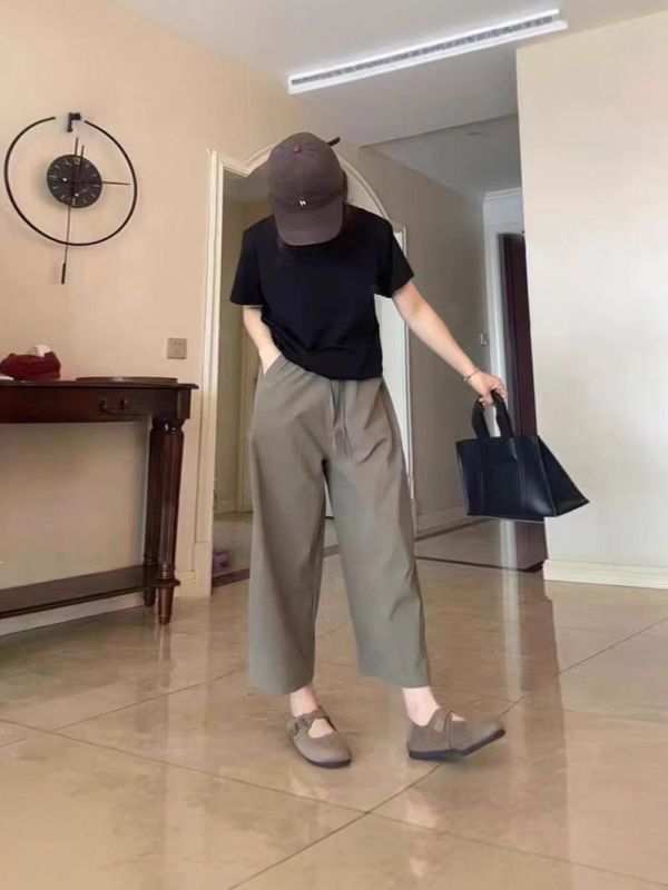 夏季胖妹妹大码薄款九分直筒休闲裤宽松显瘦遮胯阔腿裤5967#|undefined