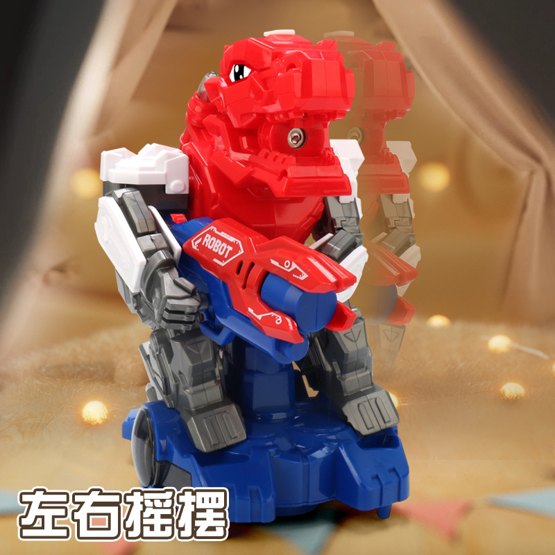 Simulación eléctrica transfronteriza pulverización juguetes dinosaurios swing izquierda y derecha caminando música luces Tyrannosaurus Rex niño puzzle