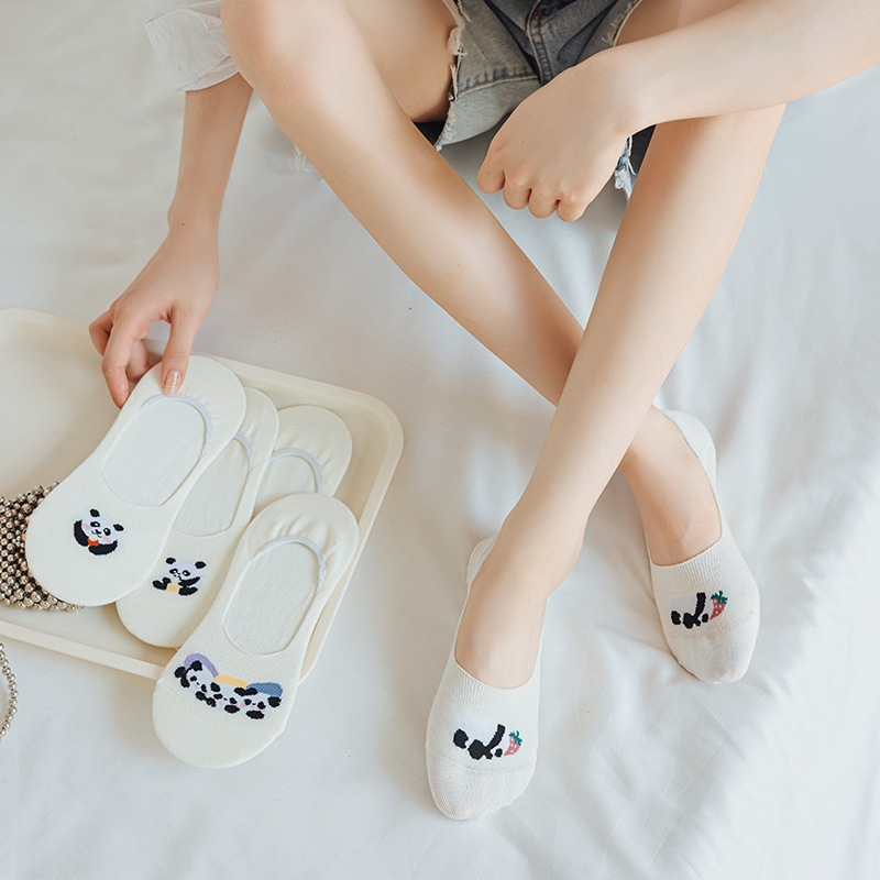 Socks women's ankle socks spring and autumn non-slip non-slip heel boneless cotton Deodorant Invisible cotton socks summer women's low-cut socks Spring