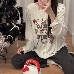 莫代尔睡衣女春秋季新款长袖卡通甜美可爱学生家居服可外穿两件套