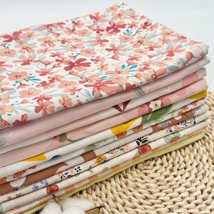 Hongmao clearance head cotton silk rayon cotton silk processing fabric skin-friendly clothing artificial cotton pajamas rag print