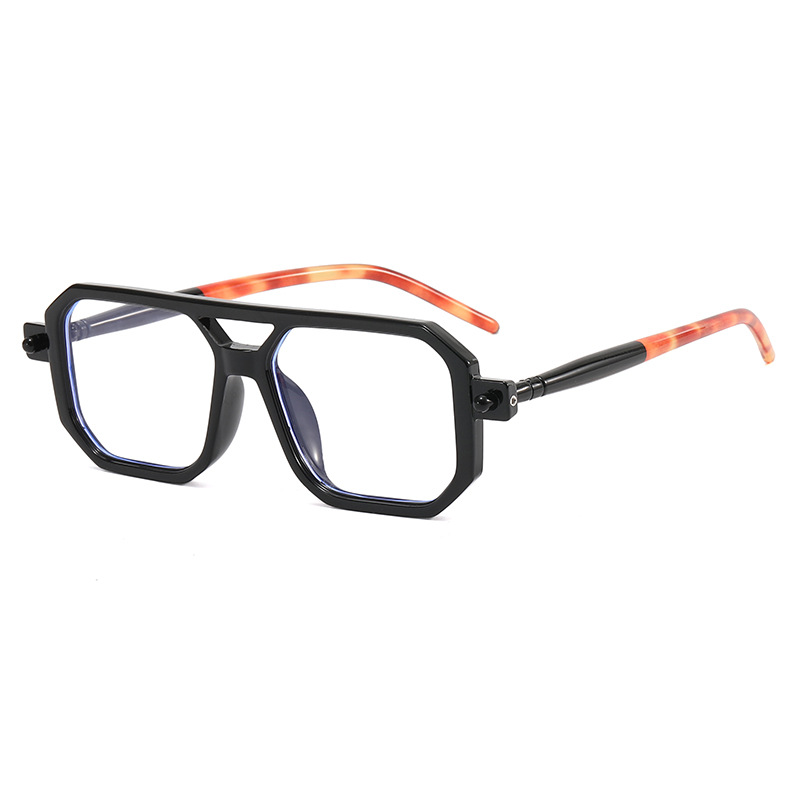 Retro Square Men's Sunglasses With Double Bridge Minimalist Style_voghion.com