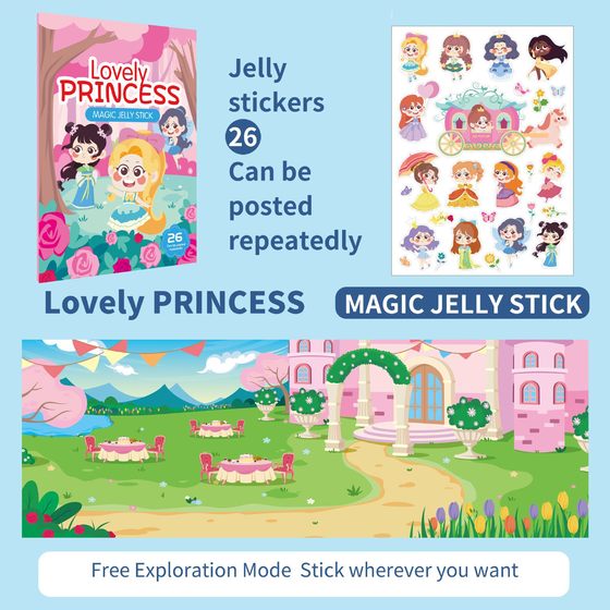 Children's Jelly Sticker Sticker Book 2-5 Years Old Baby Anjing Book 0-3-6 Years Old Animal Bubble Sticker Early Education Repeatedly Sticker