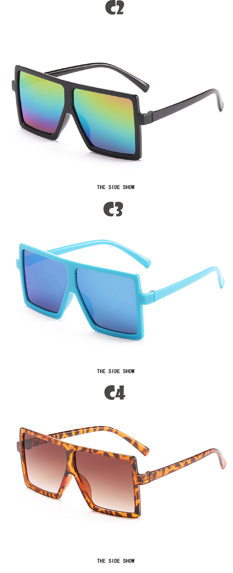 39g Weight Full Frame Glasses Structure Sunglasses Classification Ac, UV400 Protection Lens Material Square Glasses Style Artistic Color Block Ac UV400 Protection Square Full Frame Kids Sunglasses