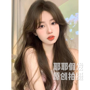Cross-Border Wig for Women with Long Hair, Big Wavy Long Curly Hair, Lolita Bangs Wig, Full Headgear, Popular Anchor Wig