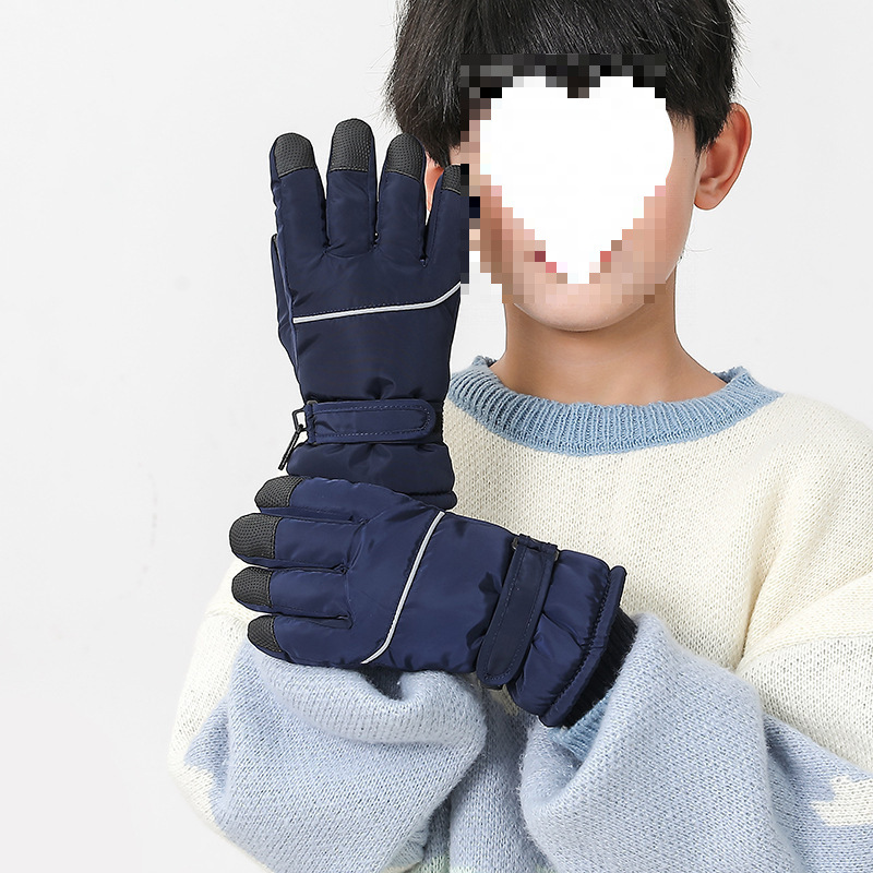 눈 속에서 노는 어린이와 소년을 위한 스키 장갑 방수 겨울 사이클링 방한 보온 플러스 벨벳 두께 겨울 미끄럼 방지 중형 및 대형 어린이용