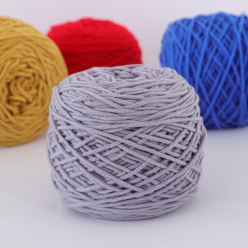 4两八股情人棉手工diy编织男女围巾毛线花朵毯子中粗毛线团批发