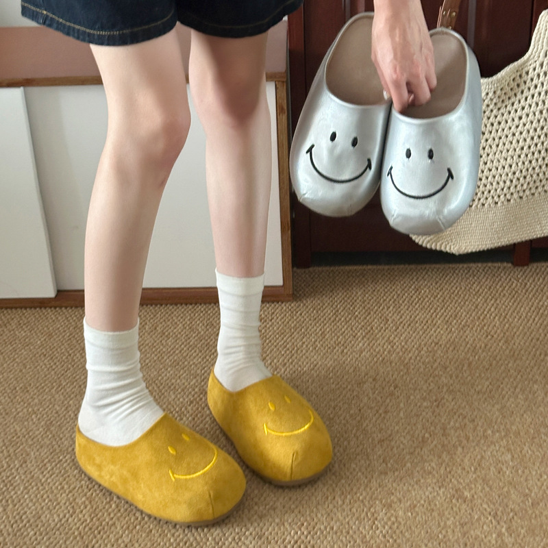 【孟子儀と同じスタイル】SMILEY スマイリーフェイス ハーフスリッポン デイリー 厚底 ビルケンシュトック ミュラー スリッポン|undefined