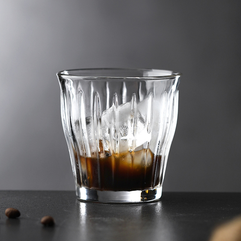 北歐ins透明玻璃杯子澳白冷萃意美式濃縮卡布拿鐵拉花dirty咖啡杯