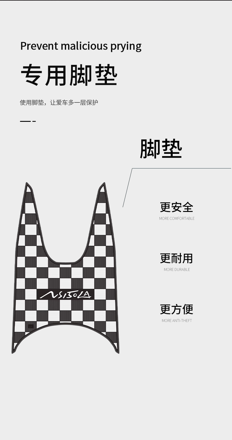 Suitable for 25 New Continent Honda Ns150La Motorcycle Floor Mats, Rubber Mats, Wear-Resistant, Waterproof, Anti-Slip Modification