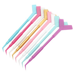 批發三合一Y型刷 假睫毛美容工具棒 娃娃燙用塑料棒 燙睫毛挑棒