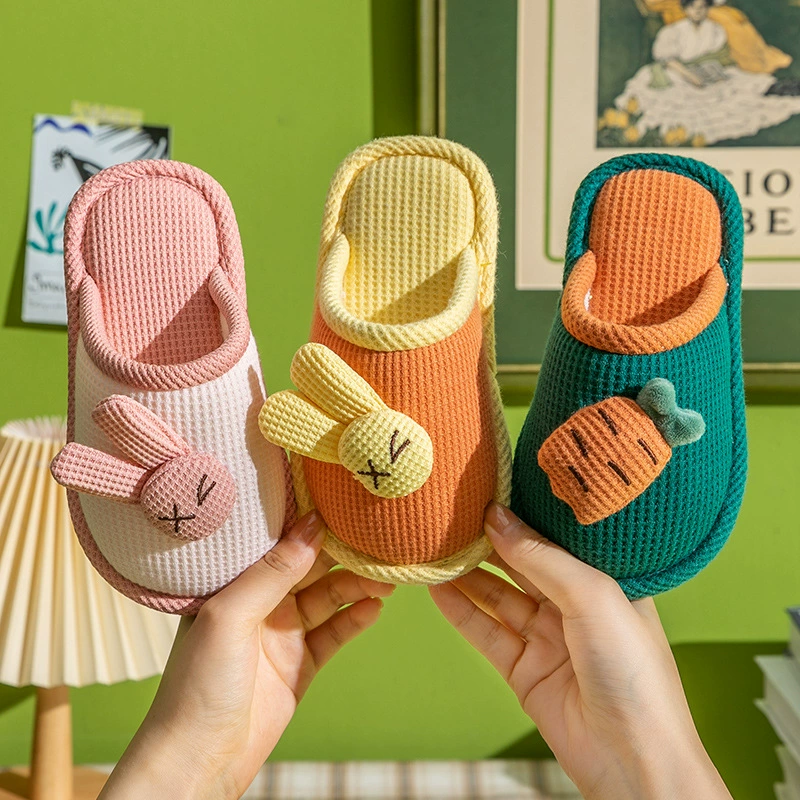 Зимние детские хлопчатобумажные тапочки для девочек дома в помещении милая девушка принцесса противоскользящая родительский мальчик ребенок осень зима