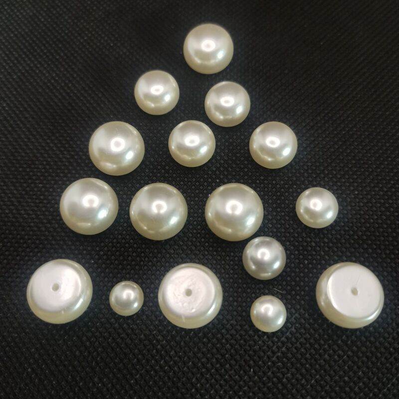 Bright bread beads steamed bread beads abs imitation pearl diy material classic hair ear accessories loose beads flat imitation pearl