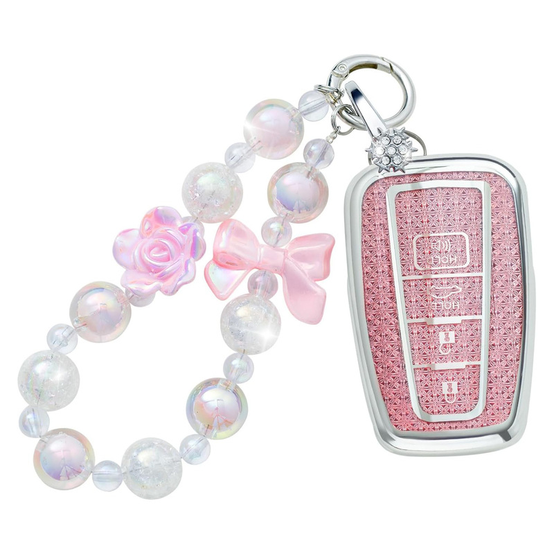 Cross-Border Hot Selling Crystal Pink Car Key Cover Car Key Bag Bracelet Keychain Amazon Hot Wholesale Cross-Border Hot Selling Crystal Pink Car Key Cover Car Key Bag Bracelet Keychain Amazon Hot Wholesale